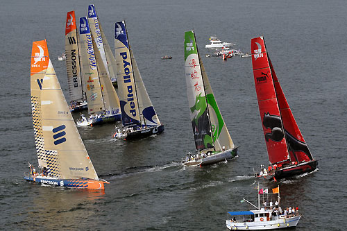 The start of Leg 6 of the Volvo Ocean Race, from Rio de Janeiro to Boston. Photo copyright Dave Kneale / Volvo Ocean Race.