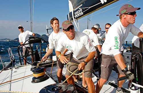All hands on deck onboard Green Dragon, at the start of leg 6 of the Volvo Ocean Race, from Rio de Janeiro to Boston. Photo copyright Guo Chuan / Green Dragon Racing / Volvo Ocean Race.