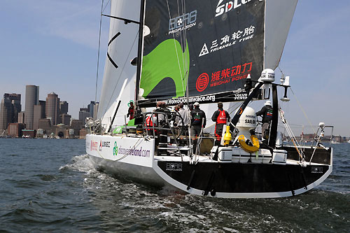 Green Dragon, skippered by Ian Walker (GBR) finish seventh on leg 6 of the Volvo Ocean Race, from Rio de Janeiro to Boston, crossing the finish line at 16:08:10 GMT 27-4-2009. Photo copyright Dave Kneale / Volvo Ocean Race.