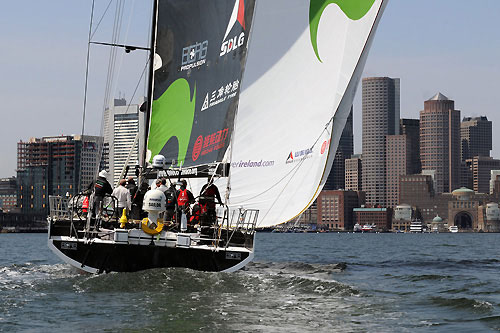 Green Dragon, skippered by Ian Walker (GBR) finish seventh on leg 6 of the Volvo Ocean Race, from Rio de Janeiro to Boston, crossing the finish line at 16:08:10 GMT 27-4-2009. Photo copyright Dave Kneale / Volvo Ocean Race.