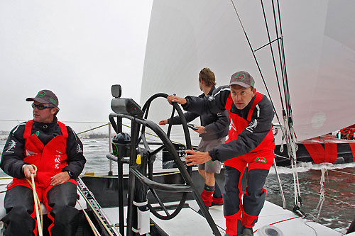 Skipper Ian Walker looking for a way through the fleet, just after the start of leg 7 from Boston to Galway. Photo copyright Guo Chuan / Green Dragon Racing / Volvo Ocean Race.