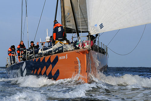 Ericsson 3, skippered by Magnus Olsson (SWE) finish seventh on leg 7 from Boston to Galway, crossing the line at 05:58:59 GMT, May 24, 2009. Photo copyright Dave Kneale / Volvo Ocean Race.