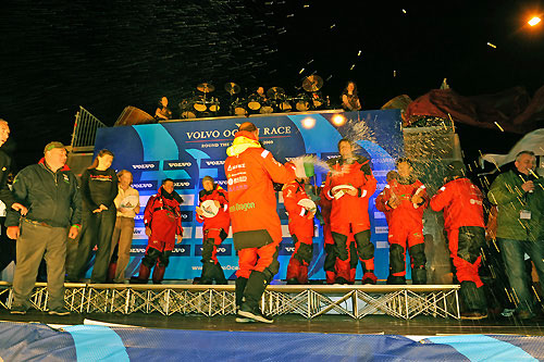 Green Dragon, skippered by Ian Walker (GBR) finish third on leg 7 from Boston to Galway, crossing the line at 02:31:18 GMT, May 24, 2009. Photo copyright Rick Tomlinson / Volvo Ocean Race.