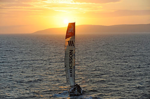 Ericsson 3, skippered by Magnus Olsson (SWE) finish seventh on leg 7 from Boston to Galway, crossing the line at 05:58:59 GMT, May 24, 2009. Photo copyright Rick Tomlinson / Volvo Ocean Race.