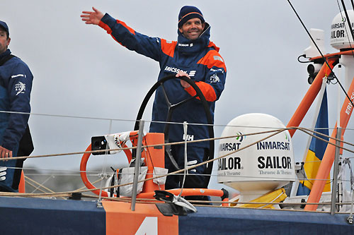 Ericsson 4, skippered by Torben Grael (BRA) finish first on leg 8 from Galway to Marstrand, crossing the line at 02:57:19 GMT, June 11, 2009. Photo copyright Dave Kneale / Volvo Ocean Race.