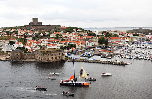 Ericsson 3, skippered by Magnus Olsson (SWE) finish seventh on leg 8 from Galway to Marstrand, crossing the line at 04:16:52 GMT, June 11, 2009. Photo copyright Rick Tomlinson / Volvo Ocean Race.