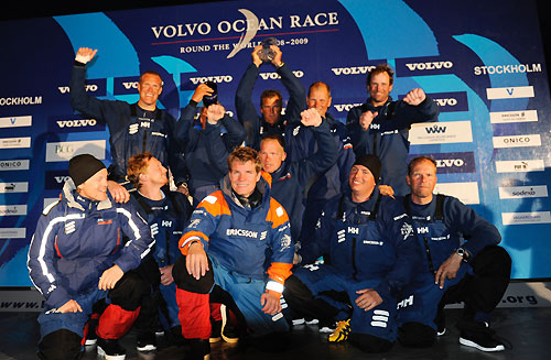 Ericsson 3, skippered by Magnus Olsson (SWE) finish second on leg 9 from Marstrand to Sandhamn. Photo copyright Rick Tomlinson / Volvo Ocean Race.