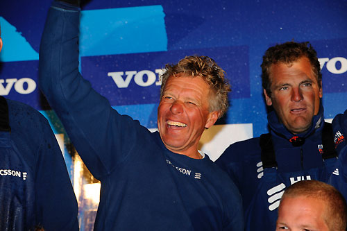 Ericsson 3, skippered by Magnus Olsson (SWE) finish second on leg 9 from Marstrand to Sandhamn. Photo copyright Rick Tomlinson / Volvo Ocean Race.