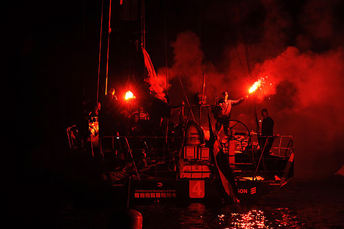 Ericsson 4, skippered by Torben Grael (BRA) finish third on leg 9 from Marstrand to Sandhamn and are provisional winners for the overall race. Photo copyright Rick Tomlinson / Volvo Ocean Race.