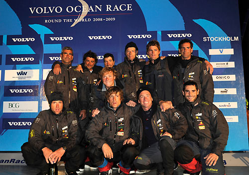 Telefonica Black, skippered by Fernando Echavarri (ESP) finish fourth leg 9 from Marstrand to Sandhamn. Photo copyright Rick Tomlinson / Volvo Ocean Race.