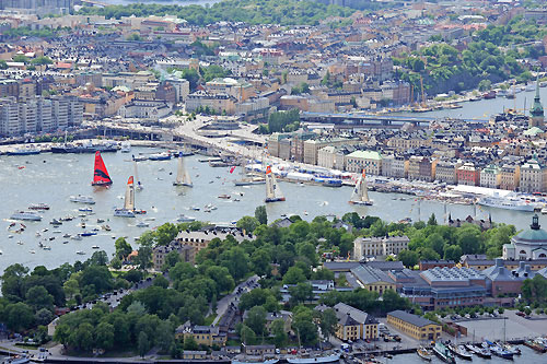 The City Sprint from Sandhamn, the finish line of leg 9, to the city of Stockholm. Photo copyright Rick Tomlinson / Volvo Ocean Race.