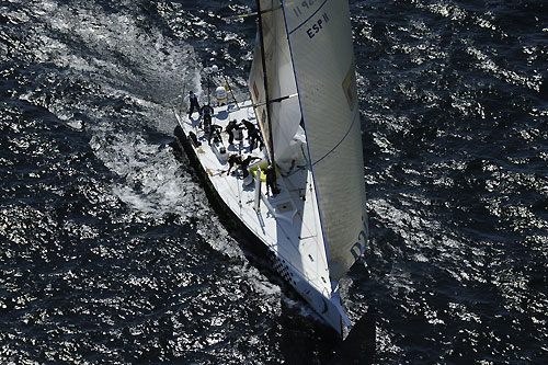 Telefonica Black, skippered by Fernando Echavarri (ESP) finish third in the Stockholm in-port race. Photo copyright Rick Tomlinson / Volvo Ocean Race.