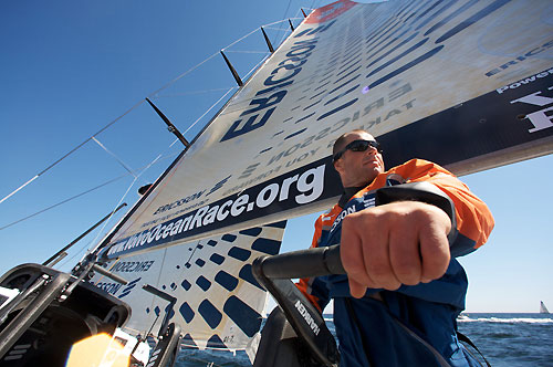 Arve Roas onboard Ericsson 3, on leg 10 from Stockholm to St Petersburg. Photo copyright Gustav Morin / Ericsson 3 / Volvo Ocean Race.