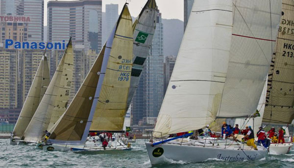 Australian skipper Jon Wardill's Cassidy 55, Australian Maid, at the start of the Rolex China Sea Race 2008. Photo Copyright ROLEX and Carlo Borlenghi.