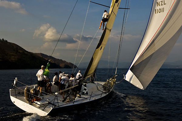 New Zealand's Chris Meads' Corby 43, Full Metal Jacket, at the finish line in Subic Bay during the Rolex China Sea Race 2008. Photo copyright ROLEX and Carlo Borlenghi.