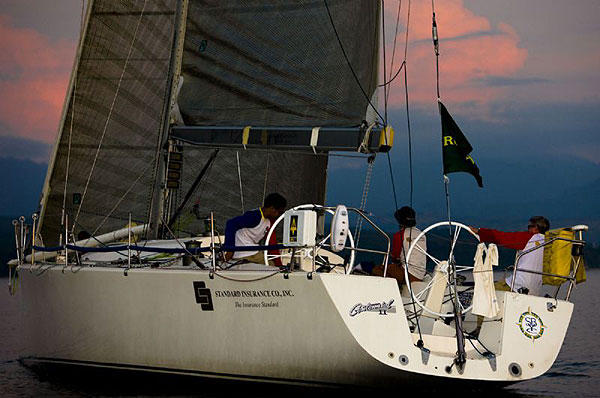 Subic Central at the finish line in Subic Bay of the Rolex China Sea Race 2008. Photo copyright ROLEX and Carlo Borlenghi.
