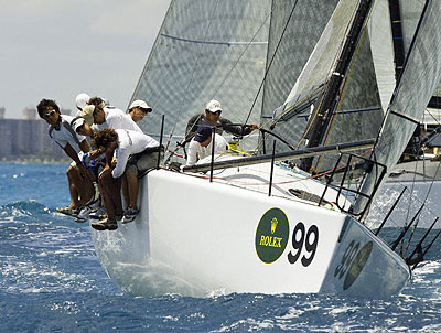 Takashi Okuras Sled from Japan during the 2008 Rolex Farr 40 Pre-Worlds Series, Miami Beach Florida.