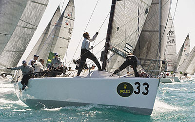 Bob Hughes' Heartbreaker (USA), winner in the first race of the series on day one. Photo copyright ROLEX Kurt Arrigo.