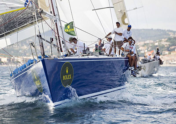 Ernesto Gismondi's Edimetra VI sailing downwind on second day of racing during the Giraglia Rolex Cup 2008.