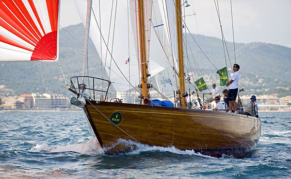 Cleghini and Jahier's Freya sailing downwind on the second day of racing during the Giraglia Rolex Cup 2008.