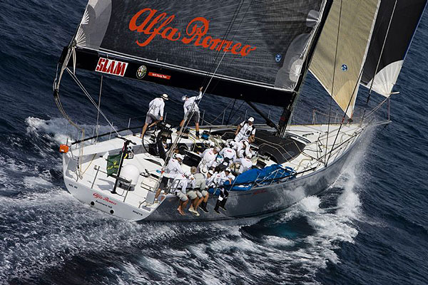 Neville Crichton's Alfa Romeo, on it's way to the Giraglia Rock in the 243 mile Giraglia race.