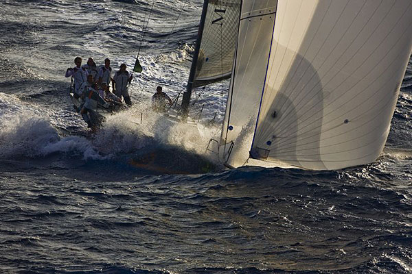 Franck Nol's Near Miss leaving the Gulf of St Tropez.