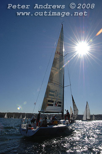 Stephen Ellis' modified Farr 40 Splash Gordon ahead of the start of the 2008 Sydney to Gold Coast Yacht Race.