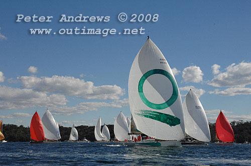 Ray Roberts' Cookson 50 Quantum Racing and Geoff Boettcher's Reichel Pugh 47 Secret Mens' Business 3 leading this group in the fleet after the start of the 2008 Sydney to Gold Coast Yacht Race.