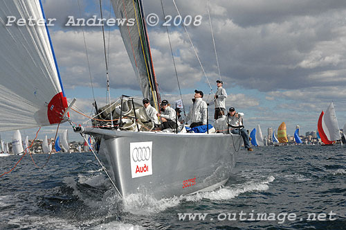 Geoff Boettcher's Reichel Pugh 47 Secret Mens' Business 3 after the start of the 2008 Sydney to Gold Coast Yacht Race.