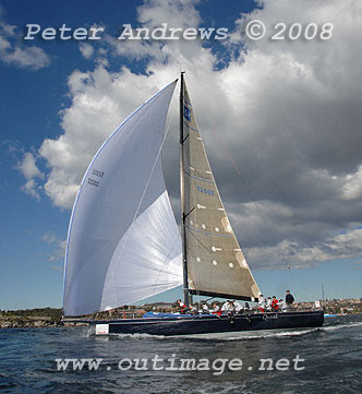 Bob Steel's TP52 Quest leading the fleet towards the heads after the start of the 2008 Sydney to Gold Coast Yacht Race.