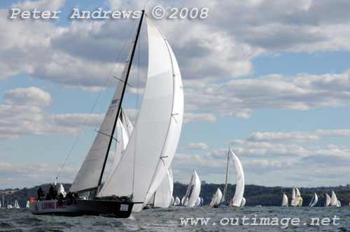 Michael Hiatt's Cookson 50 Living Doll from Victoria, after the start of the 2008 Sydney to Gold Coast Yacht Race.