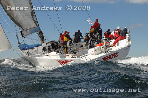 Geoff Ross' Reichel Pugh 55 Yendys making its way north after the start of the 2008 Sydney to Gold Coast Yacht Race.
