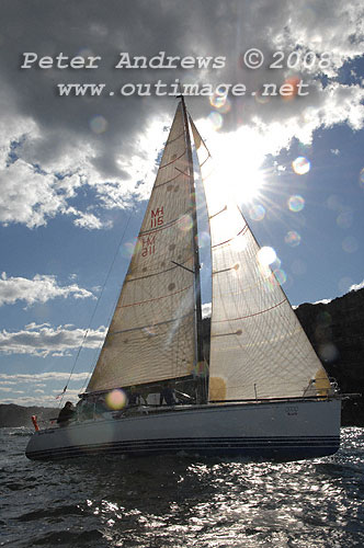 Andrew Dally's C&C 115 Bear Necessity below North Head after the start of the 2008 Sydney to Gold Coast Yacht Race.