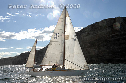 Ian Kiernan's Tasman Seabird Sanyo Maris outside the heads after the start of the 2008 Sydney Gold Coast Yacht Race. Photo copyright Peter Andrews.