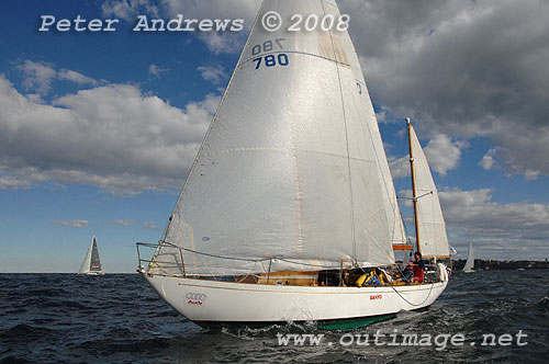 Ian Kiernan's Tasman Seabird Sanyo Maris outside the heads after the start of the 2008 Sydney to Gold Coast Yacht Race.