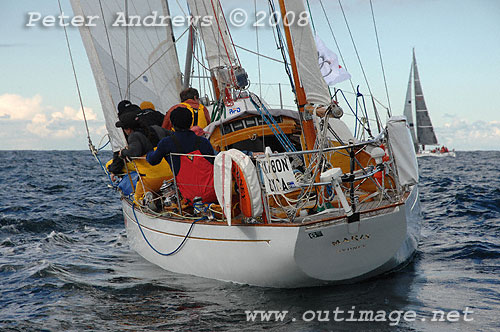 Ian Kiernan's Tasman Seabird Sanyo Maris outside the heads after the start of the 2008 Sydney to Gold Coast Yacht Race.