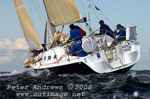 Kym Butler's Northshore 37 One For The Road out to sea and travelling north for the 2008 Sydney to Gold Coast Yacht Race.