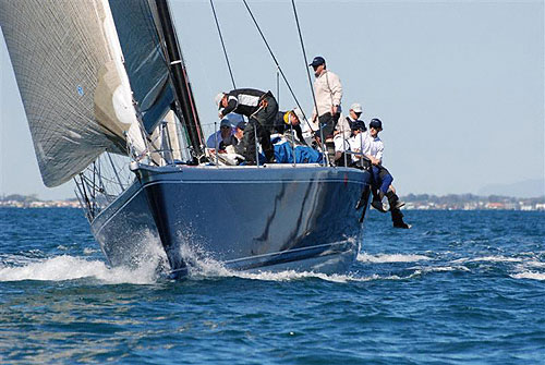 Peter Harburg’s Reichel Pugh 66 Black Jack after the start of the Brisbane to Keppel Tropical Yacht Race. Photo Copyright, Suellen Hurling.