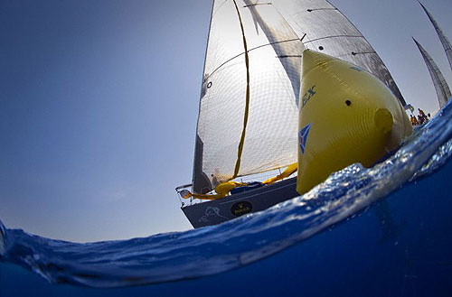 Gunter Herz' Allsmoke, 6th in the Mini Maxi Division after two races in the Maxi Yacht RolexCup 2008. Copyright Rolex and Kurt Arrigo.