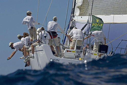 Stephen Ainsworth's Loki, racing in the Maxi Yacht Rolex Cup 2007. Copyright Rolex and Kurt Arrigo.