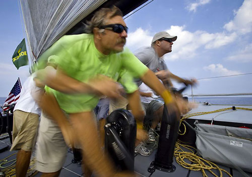 Onboard Jim Swartz's STP65 Moneypenny, at the start of the Rolex Middle Sea Race 2008 in Valletta, Malta. Photo copyright ROLEX and Daniel Forster.