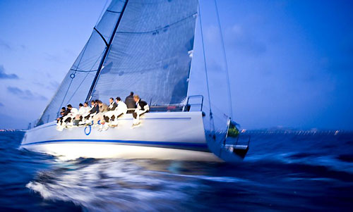 Andres Soriano's Alegre arriving at Marsamxett Harbour, Malta to win Line Honours for the Rolex Middle Sea Race 2008. Photo copyright ROLEX and Kurt Arrigo.