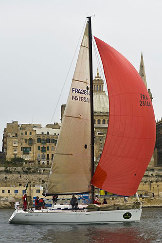 Thierry Bouchard French entry Spirit of Ad Hoc, confirmed as the overall handicap winner of Rolex Middle Sea Race 2008. Photo copyright ROLEX and Kurt Arrigo.