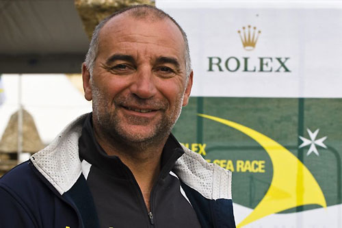 Thierry Bouchard overall prize winner of Rolex Middle Sea Race 2008, dockside in Valletta, Malta. Photo copyright ROLEX and Kurt Arrigo.