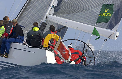 Tim Camilleri's Vikesha after the start of last years Rolex Middle Sea Race. Photo copyright ROLEX and Kurt Arrigo.
