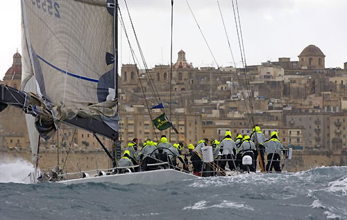George David's Rambler, last years Line Honours winner in the Rolex Middle Sea Race. Photo copyright ROLEX and Kurt Arrigo.
