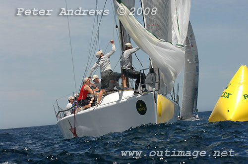 Ivan Wheen's Farr 40 Sputnik rounding the top mark during day 2 of the Rolex Trophy One Design Series. Photo copyright Peter Andrews.