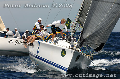 Darryl Hodgkinson's Sydney 38 Uplift rounding the top mark during day 2 of the Rolex Trophy One Design Series. Photo copyright Peter Andrews.