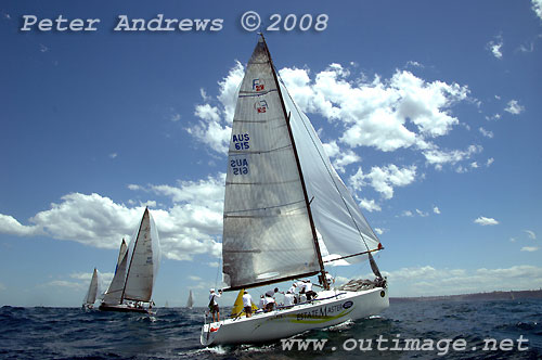 Lisa and Martin Hill's Farr 40 Estate Master rounding the top mark during day 2 of the Rolex Trophy One Design Series. Photo copyright Peter Andrews.