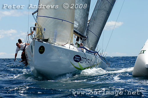 Lisa and Martin Hill's Farr 40 Estate Master, rounding the top mark during Day 3 of the Rolex Trophy One Design Series, Sydney Australia. Photo copyright Peter Andrews.